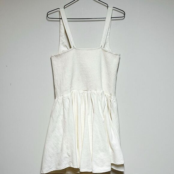 New Anthropologie Free People Delilah Cream Romper Dress Sz L - Picture 6 of 8